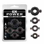 Набор эрекционных колец Chisa GK Power Rudder Cock Rings разного диаметра, черный