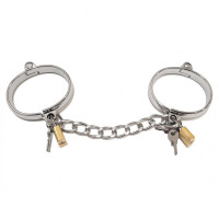 Наручники розбірні DS Fetish, метал, із замками, сріблясті