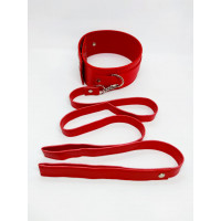 Нашийник з повідцем DS Fetish Collar with leash red metal