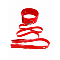Нашийник з повідцем DS Fetish Collar with leash red metal