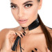 Нашийник широкий з підвіскою-пензликом Kinky Diva Collar Me!, чорно-сріблястий