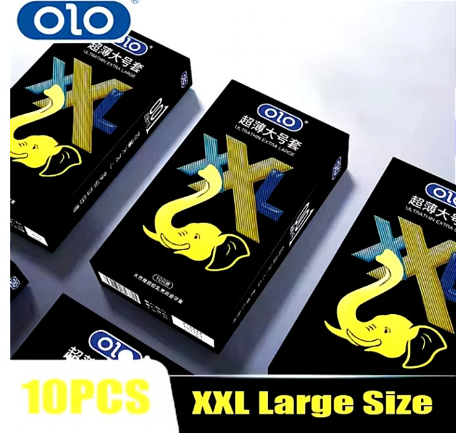 Презервативы ультра тонкие OLO с гиалуроновой кислотой XXL (цена за 10 шт. в упаковке)