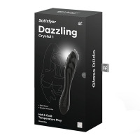Скляний подвійний фалоімітатор Satisfyer Dazzling Crystal 1 для точки G чорний