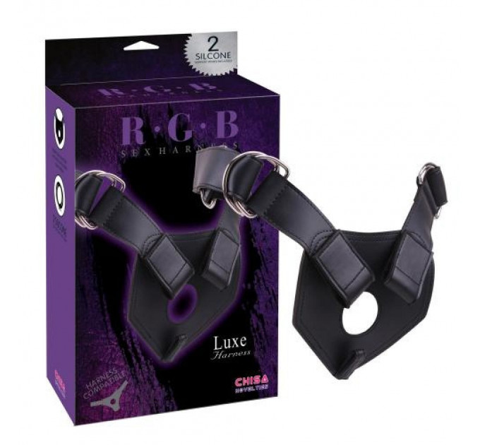 Трусики для страпону Chisa R.G.B Sex Luxe Harness, чорні