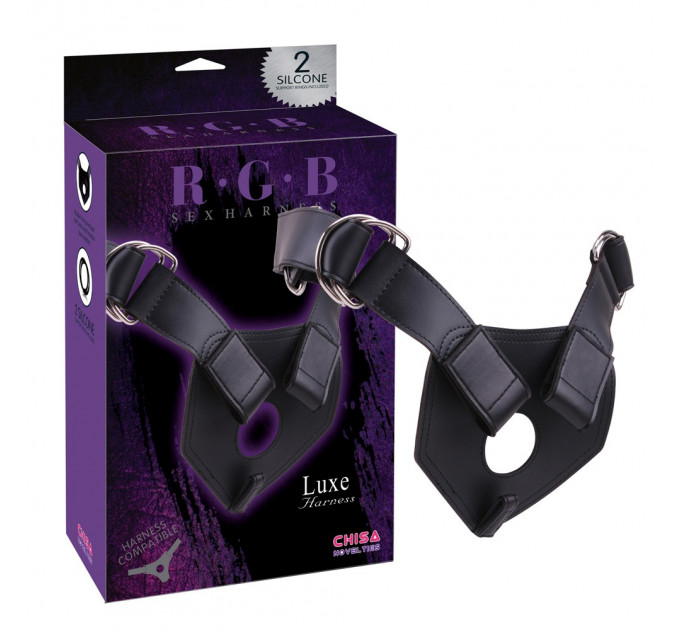 Трусики для страпону Chisa R.G.B Sex Luxe Harness, чорні