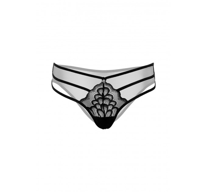 Трусики кружевные Daring Intimates с декоративными бретелями, черный, S/M