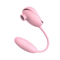 Вакуумный стимулятор клитора с виброяйцом High End Suction Love Egg PINK