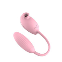 Вакуумный стимулятор клитора с виброяйцом High End Suction Love Egg PINK