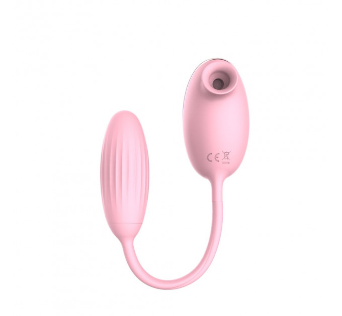 Вакуумный стимулятор клитора с виброяйцом High End Suction Love Egg PINK