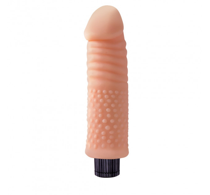 Вибратор реалистичный с рельефом Chisa Real Touch Cock No.05, бежевый