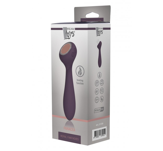 Вибромассажер двухсторонний с функцией нагрева Dream toys Royal Fantasies Panacea фиолетовый