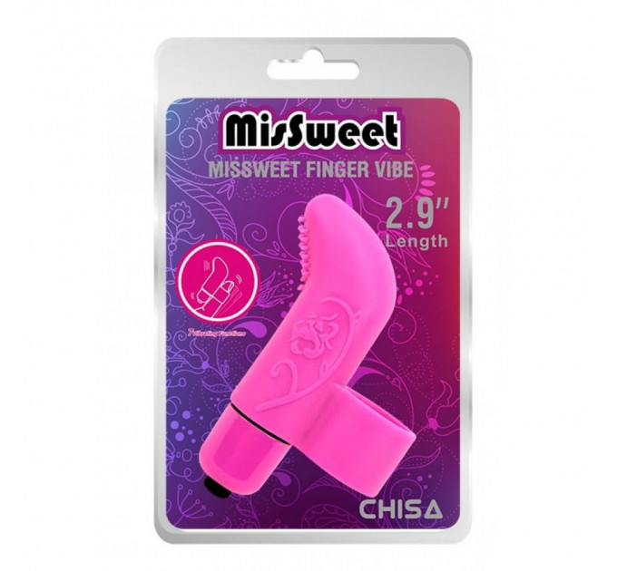 Вибратор для клитора на палец Chisa Mis Sweet Finger Vibe с рельефом, розовый