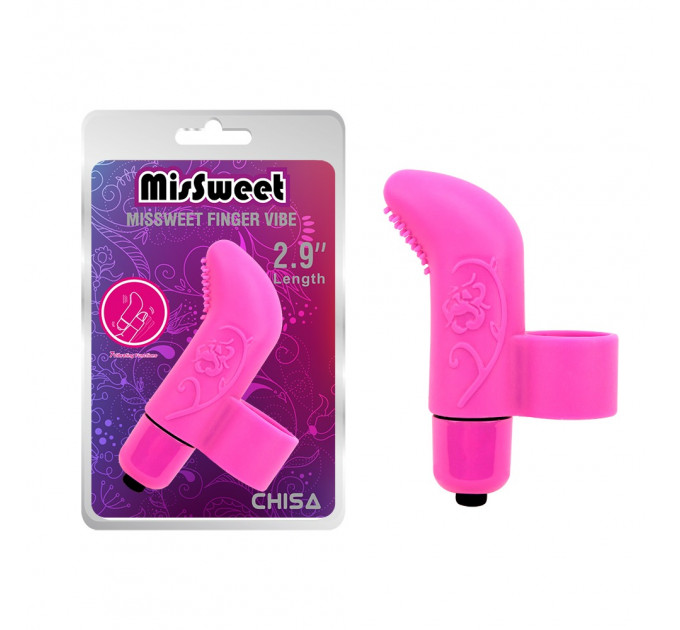Вибратор для клитора на палец Chisa Mis Sweet Finger Vibe с рельефом, розовый
