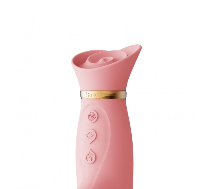 Вибратор с подогревом и вакуумной стимуляцией ZALO ROSE RABBIT PINK