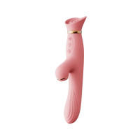 Вибратор с подогревом и вакуумной стимуляцией ZALO ROSE RABBIT PINK Вибратор с подогревом и вакуумной стимуляцией ZALO ROSE RABBIT PINK