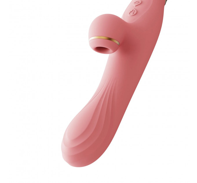 Вибратор с подогревом и вакуумной стимуляцией ZALO ROSE RABBIT PINK