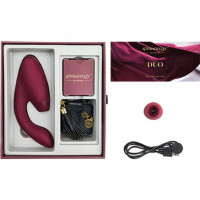 Інноваційний Безконтактний Стимулятор Womanizer Duo Bordeaux, Бордовый