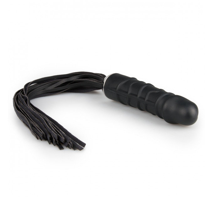 Фаллоимитатор реалистичный Easytoys с прикрепленным флогером, черный Flogger Dildo