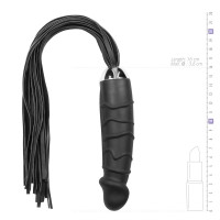 Фалоімітатор реалістичний Easytoys з прикріпленим флогером, чорний Flogger Dildo
