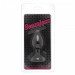 Анальная пробка с камнем Black Silicone Heart Red M