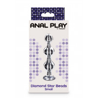 Анальна ялинка металева з каменем Toy Joy Anal Play Diamond Star Beads, Small