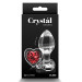 Анальна пробка прозора NS Novelties Crystal Hear скляна з червоним серцем, M