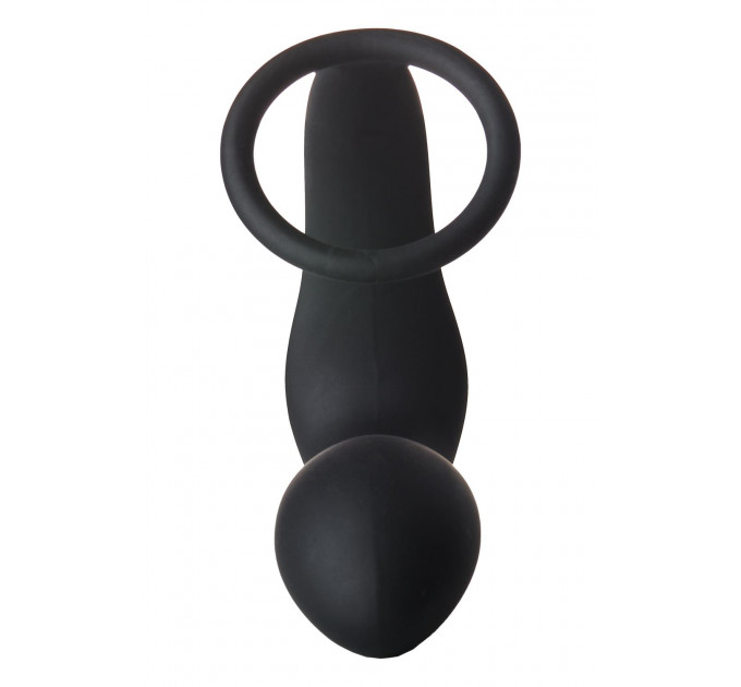 Анальная пробка с эррекционным кольцом FANTASSTIC VIBRATING ANAL PLUG WITH COCKRING BLACK