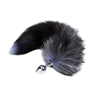 Анальна пробка з хвостиком лисиці Romfun Fox Tail сірий/сріблястий