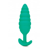 Анальная пробка с вибрацией, рельефная B-VIBE-TEXTURE PLUG TWIST, зеленая