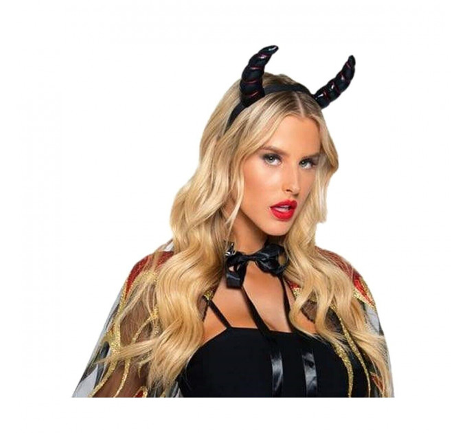 Блестящая накидка Leg Avenue Devil cape and horns O/S