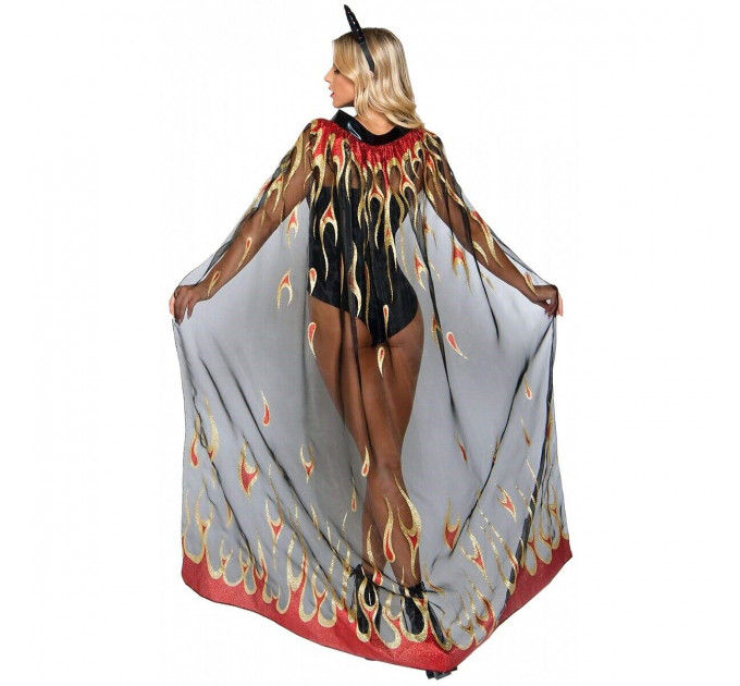 Блестящая накидка Leg Avenue Devil cape and horns O/S