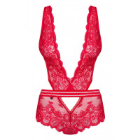 Боди кружевное Obsessive 853-TED-3 Teddy красное, L-XL