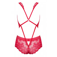Боди кружевное Obsessive 853-TED-3 Teddy красное, L-XL