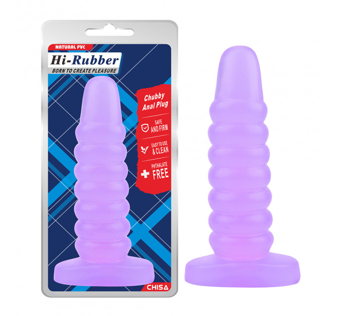 Большая анальная пробка Chisa Hi-Rubber Chubby Anal Plug, фиолетовая