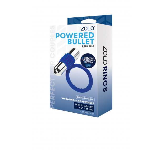 Эрекционное кольцо с вибро пулей ZOLO RECHARGEABLE VIBRATING COCK RING