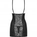 Эротическая сорочка с узором Obsessive Laluna Сhemise черная, L/XL