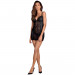 Эротическая сорочка с узором Obsessive Laluna Сhemise черная, L/XL