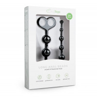 ET106BLK Анальные бусы Long Anal Beads черные, 33.5 см x 2.5 см