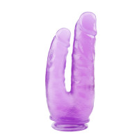 Фаллоимитатор двойной Chisa Hi-Rubber 9.4 на присоске, фиолетовый