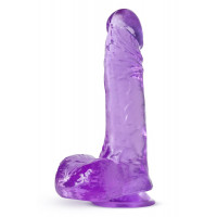 Фалоімітатор реалістичний з яєчками Blush B yours Plus Ram 'n' Jam на присосці, фіолетовий