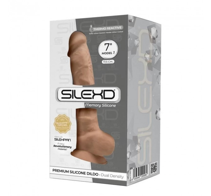 Фаллоимитатор термореактивный с присоской SilexD Model 1 бежевый