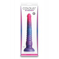 Фалоімітатор NS Novelties Colours Stacked рідкий силікон, рожево-синій, 23 см