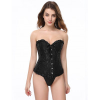 Корсет з квітковим принтом Star Night Corset Top з гачками та шнурівкою, чорний, M (без коробки)