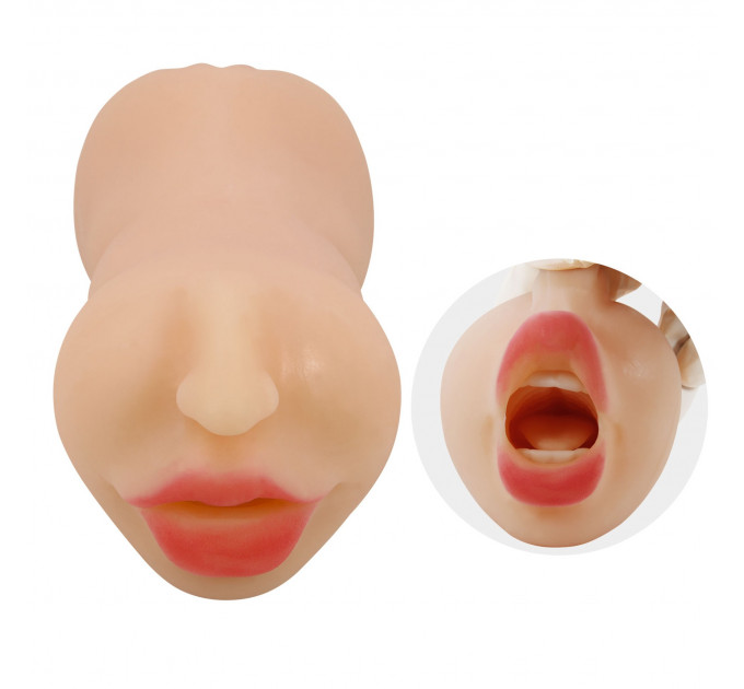 Мастурбатор з двома входами Crazy Bull Zoey Soft Skin рот і вагіна, 17 х 8.2 см