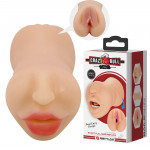 Мастурбатор з двома входами Crazy Bull Zoey Soft Skin рот і вагіна, 17 х 8.2 см