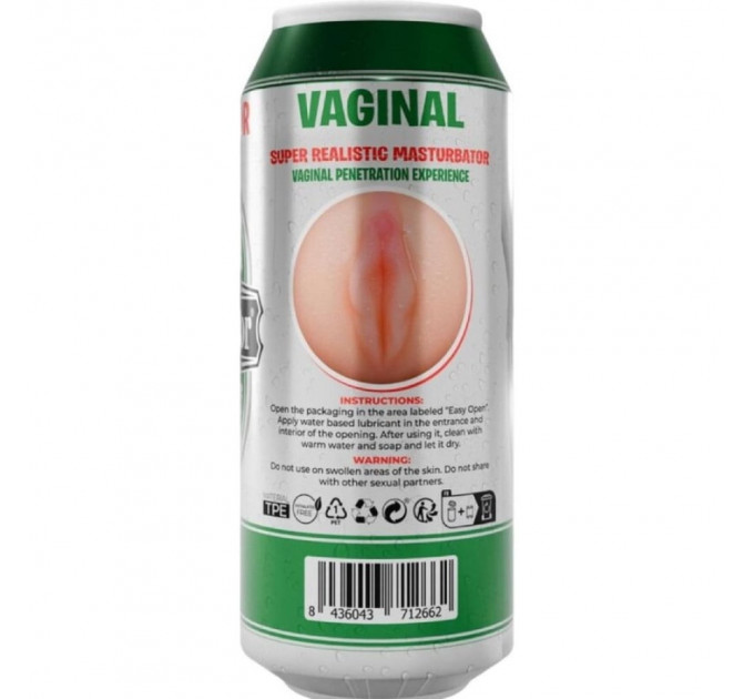 Мастурбатор вагина Alive Heineken Vagina II в колбе с имитацией под банку пива