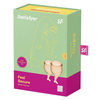 Набір менструальних чаш Satisfyer Feel Secure з медичного силікону, помаранчеві, 15 мл та 20 мл