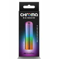 Мини-вибратор для стимуляции клитора NS Novelties Chroma Rainbow перезаряжаемый, радужный, S