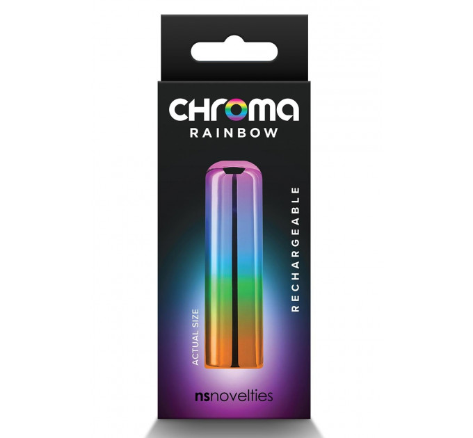 Міні-вібратор для стимуляції клітора NS Novelties Chroma Rainbow перезаряджається, райдужний, S