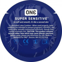 Набор гладких ультратонких латексных презервативов ONE Super Sensitive (цена за упаковку, 100 шт.)